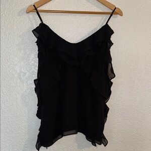 Elegant Black Ruffle Top